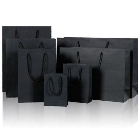 Smallorders GY098 Custom Fashion Eco-friendly Black Gift Shopping Kraft Paper Bags With Logo Printed supplier