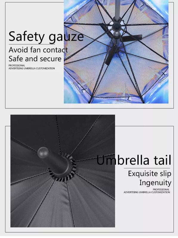 Golf umbrella with electric charger cooling misting with fan and water spray bottle hot sale supplier