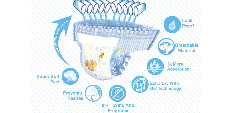 Factory wholesale full absorption baby diaper pants disposable pull on up baby training diapers supplier