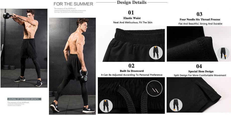 Factory Price Men's Fitness Compression Pants SetMen Sports Running Workout Leggings With Gym Shorts supplier