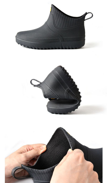 New Arrival Low Top Men' s Rain Shose Non-slip Waterproof Kitchen Shoes Men's Plastic Rain Boots supplier