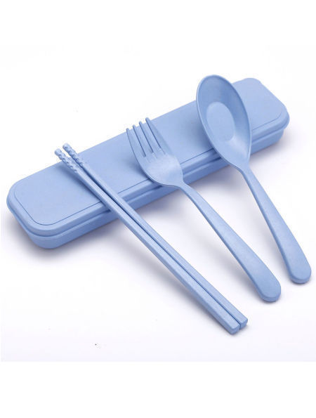 Wheat Straw Cutlery Set Children Tableware Set Creative Portable Eco-friendly Cutlery with Box supplier