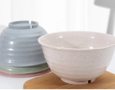 Wheat straw bowl reusable materials eco-friendly plastic creative instant noodle bowl dessert bowls supplier