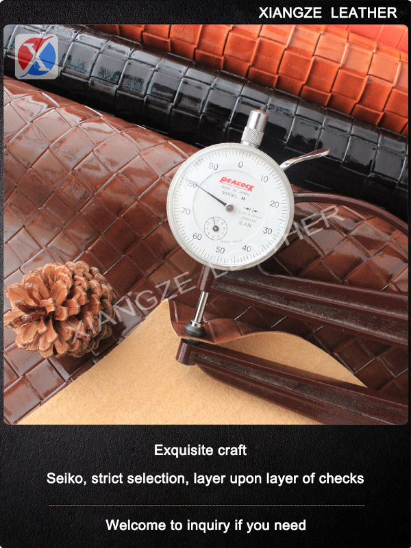 Woven pattern fashion ladies bag leather waterproof and wear-resistant pvc leather supplier