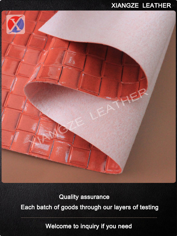 Woven pattern fashion ladies bag leather waterproof and wear-resistant pvc leather supplier