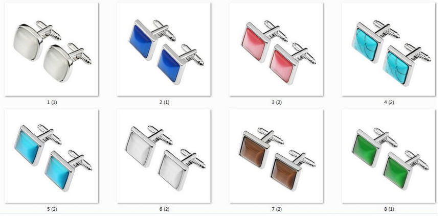 Square Turquoise cuff links for men gemstones jewelry, nice quality silver cufflink with turquoise supplier