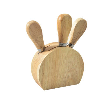 5 piece set of stainless steel cheese knife creative wooden handle cheese knife pizza knife supplier