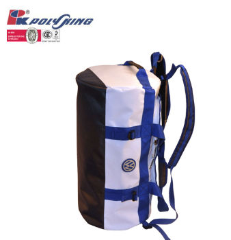 Large capacity PVC laminated fabric sport duffel backpack bag supplier