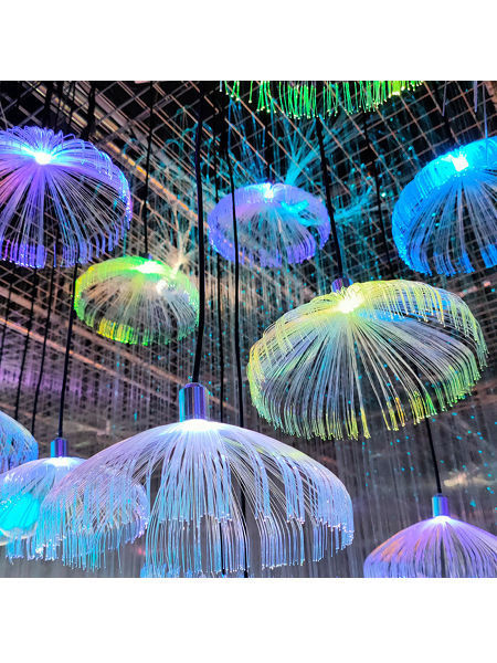 LED fiber optic jellyfish lamp outdoor project lighting lighting colorful jellyfish chandelier supplier
