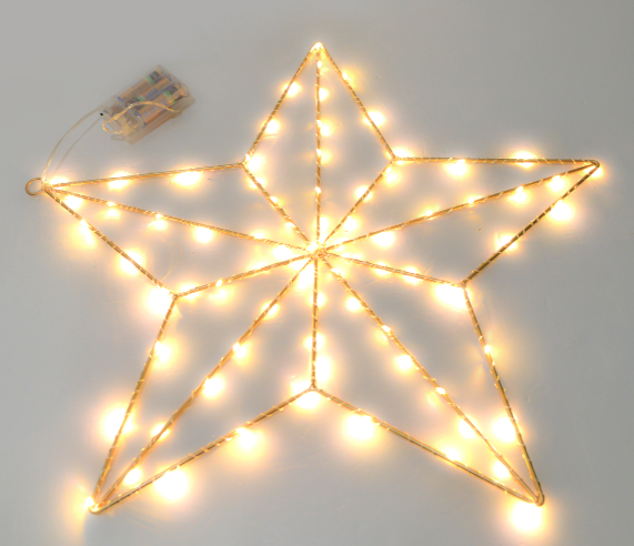 Christmas Decorative Lights Star 81LED 3D Wall Decor Rose Gold window decoration battery operated supplier