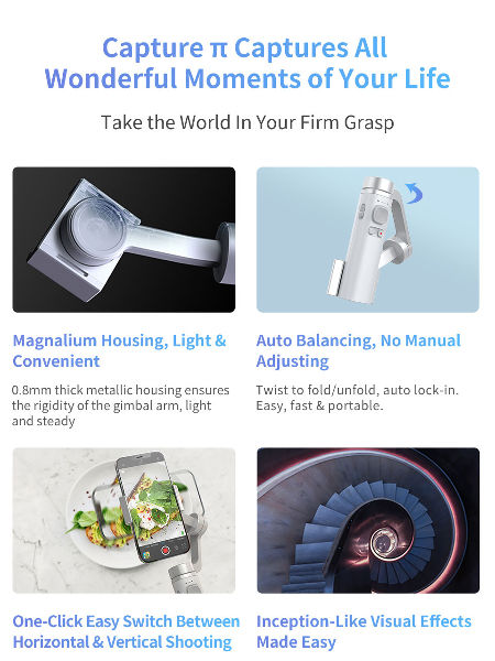 Portable Smart Handheld Camera Stabilizer Selfie Living Streaming Foldable 3 Axis Phone Gimbal supplier