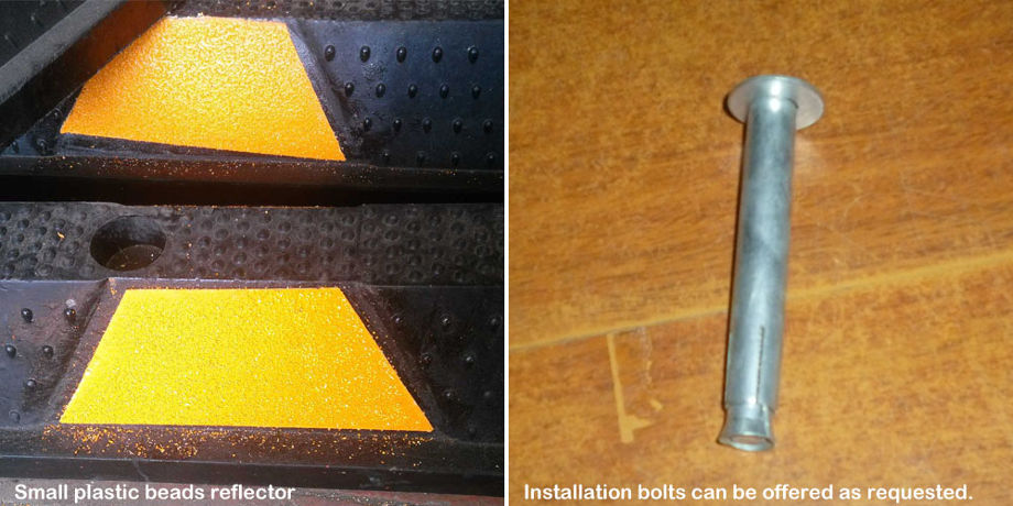 Yellow Reflective Warning Safety Car Parking Lot Black Rubber Wall Protector supplier
