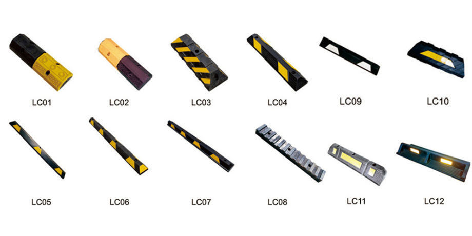 Yellow Reflective Warning Safety Car Parking Lot Black Rubber Wall Protector supplier