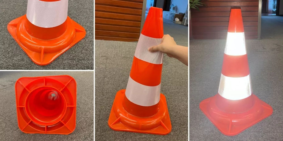 TC307 Manufacture Top Sale 50 Cm Road Cone Flexible Pvc Safety Used Traffic Cone supplier