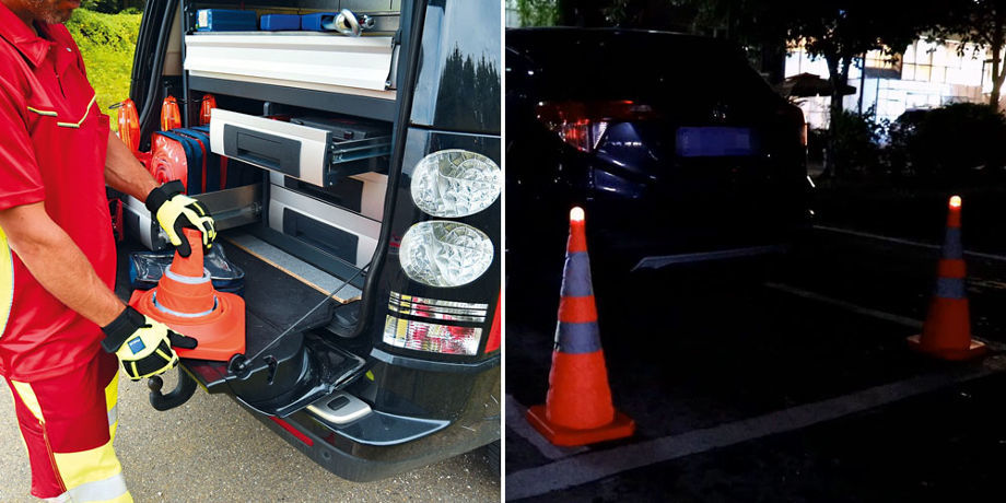 BSCI Approved Rubber Base Flashing Reflective Foldable Emergency Traffic USA Collapsible Orange Cone supplier