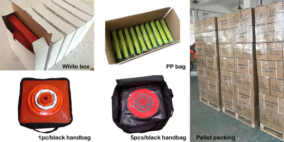 BSCI Approved Rubber Base Flashing Reflective Foldable Emergency Traffic USA Collapsible Orange Cone supplier