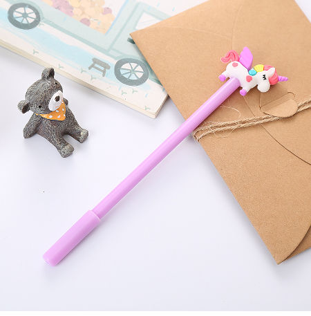 Gel Pen Wholesale 0.5mm 3D Cute Cartoon Unicorn Plastic Gel Ink Pen for Children supplier