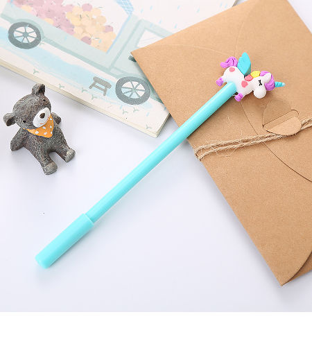 Gel Pen Wholesale 0.5mm 3D Cute Cartoon Unicorn Plastic Gel Ink Pen for Children supplier