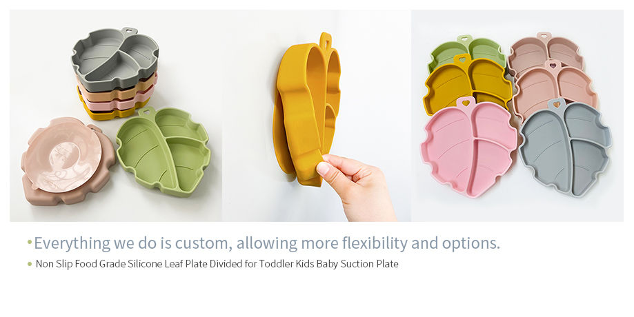 Carrot Baby Suction Silicone Dinner Plate Dish Divided Plates Set Kids Baby Silicone Dinnerware Set supplier