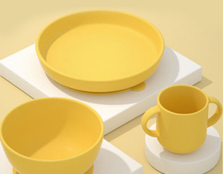 100% food grade silicone baby plate and spoon folk set BPA free non-toxic adult children baby supplier