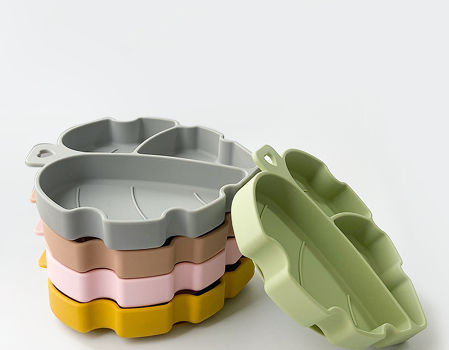 Non Slip Food Grade Silicone Toddler Kids Baby Suction Plate Children's tableware silicone plate supplier