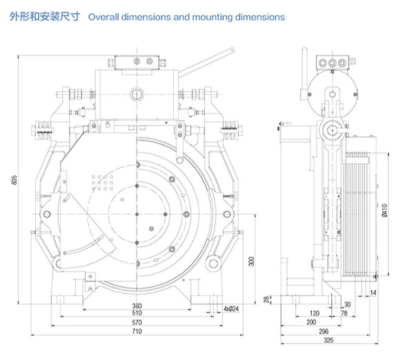 Elevator parts Double-brace design elevator traction machine supplier