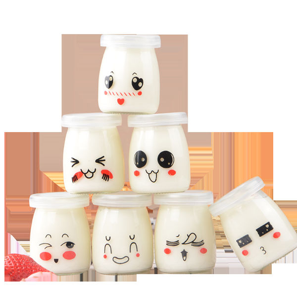 200ml glass pudding jar with pattern silk painting supplier