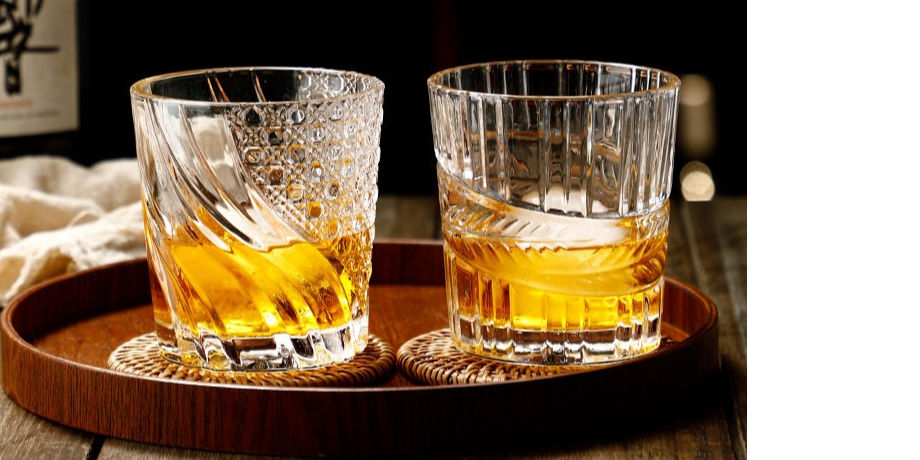 New Classical Kimura style carved glass wine beer whiskey glass ice hockey glass 250ml supplier