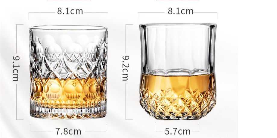 New Classical Kimura style carved glass wine beer whiskey glass ice hockey glass 250ml supplier